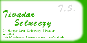 tivadar selmeczy business card